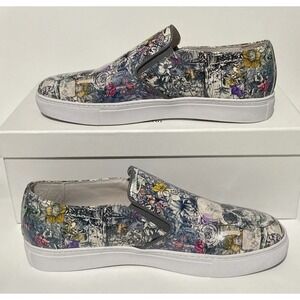 Robert Graham Slip On Sneakers Shoes Skull Floral White NEW Men 9 Leather $258